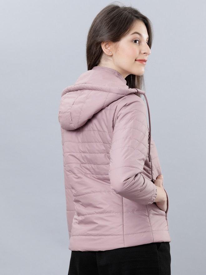 Tokyo Talkies Women Pink Puffer Jacket - Pink - Image 3