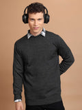 Highlander Men Grey Round Neck Pullover Sweater - Grey - Image 1