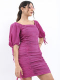 Tokyo Talkies Women Pink Printed Fit & Flare Dress - Pink - Image 1