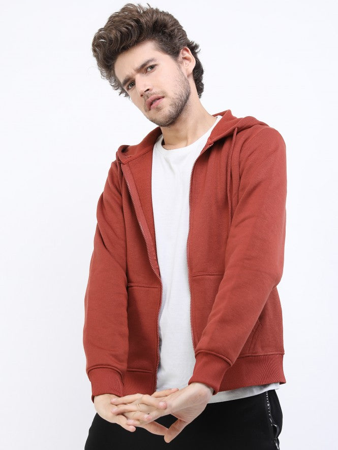Highlander Men Front Open Hoodie Sweatshirt - Brown - Image 1