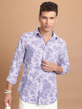Highlander Men Pink Printed Slim Fit Casual Shirt - Pink - Image 1