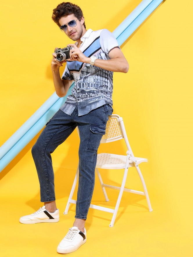 Men Blue Slim Fit Stretchable Jeans - Blue - Image 2