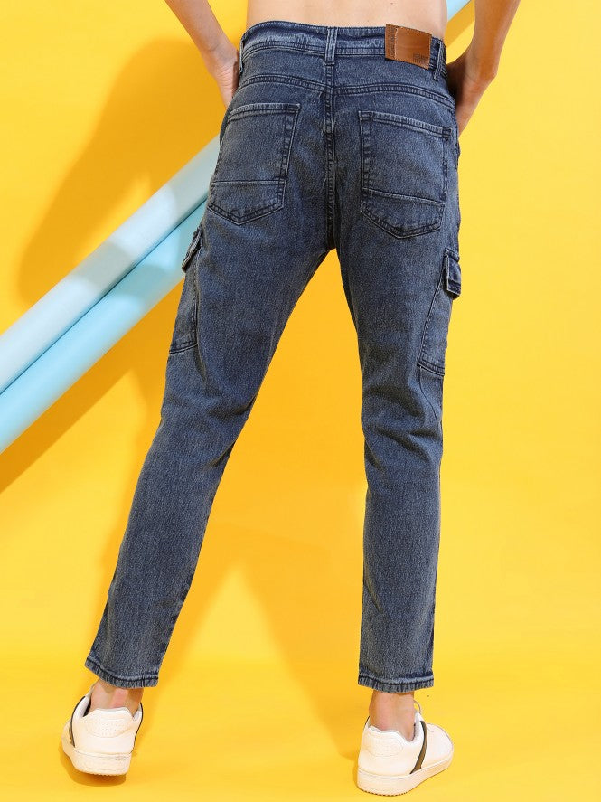 Men Blue Slim Fit Stretchable Jeans - Blue - Image 3