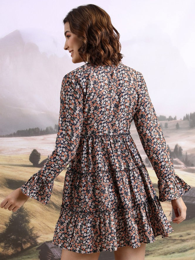 Tokyo Talkies Women Black Printed Shirt Dress - Black - Image 3