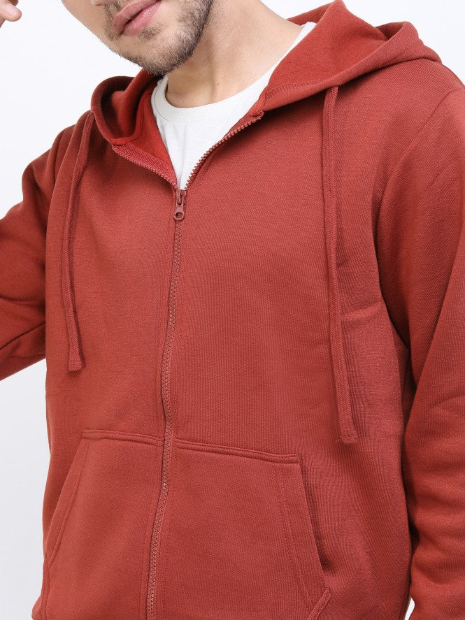 Highlander Men Front Open Hoodie Sweatshirt - Brown - Image 4