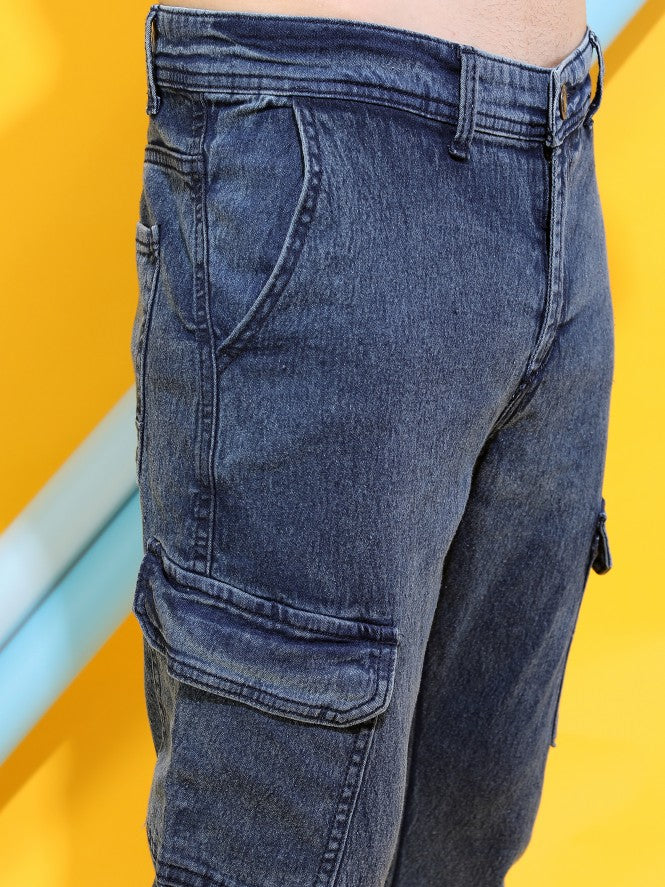 Men Blue Slim Fit Stretchable Jeans - Blue - Image 4