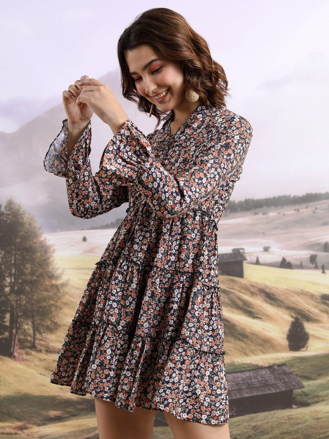Tokyo Talkies Women Black Printed Shirt Dress - Black - Image 4