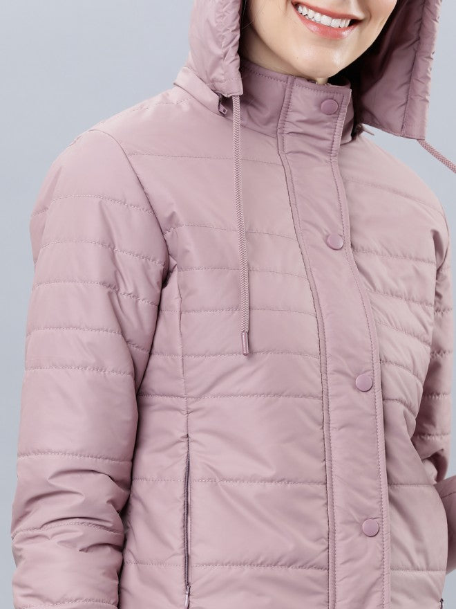 Tokyo Talkies Women Pink Puffer Jacket - Pink - Image 4