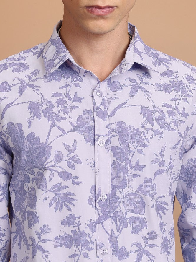 Highlander Men Pink Printed Slim Fit Casual Shirt - Pink - Image 5