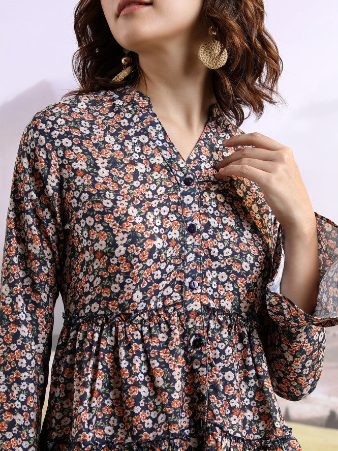 Tokyo Talkies Women Black Printed Shirt Dress - Black - Image 5
