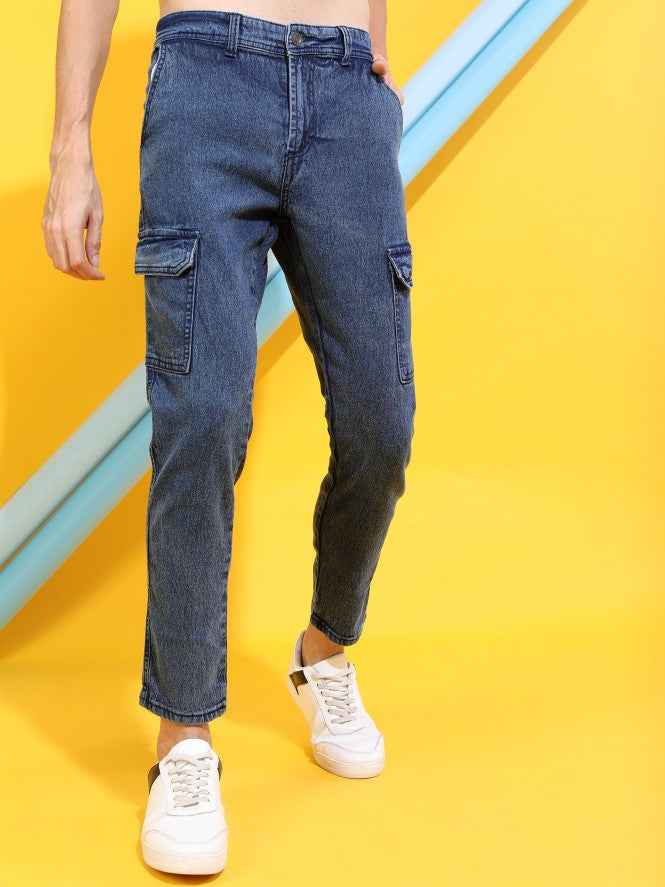Men Blue Slim Fit Stretchable Jeans - Blue - Image 5