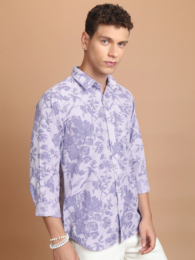 Highlander Men Pink Printed Slim Fit Casual Shirt - Pink - Image 6