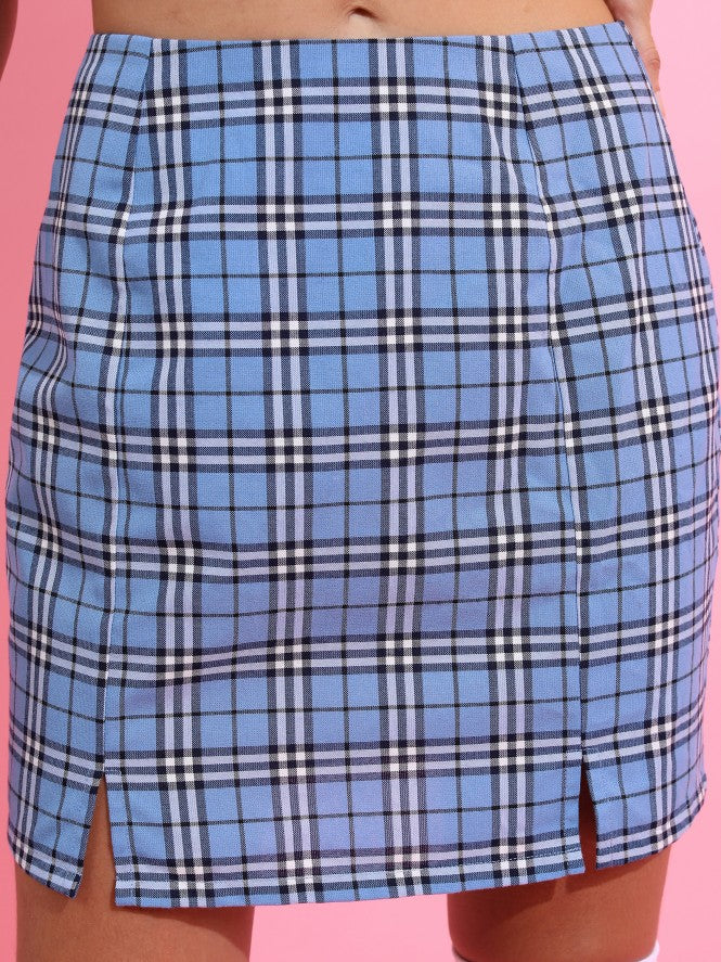 Tokyo Talkies Women Blue Top With Skirt Co-Ords - Blue - Image 6