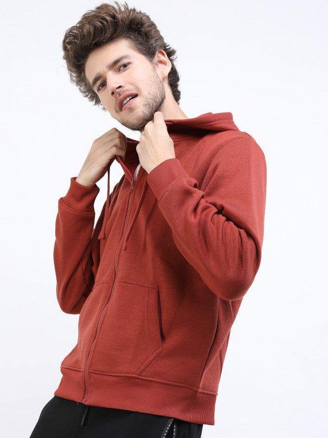 Highlander Men Front Open Hoodie Sweatshirt - Brown - Image 6