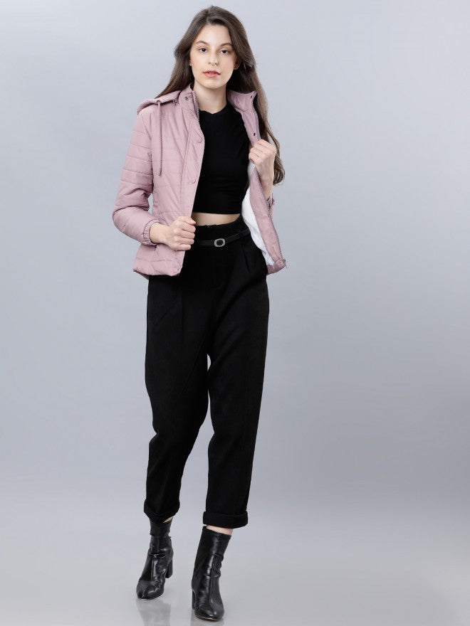 Tokyo Talkies Women Pink Puffer Jacket - Pink - Image 5