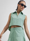 Street By Tokyo Talkies Women Green Top With Skirt Co-Ords - Green - Image 1