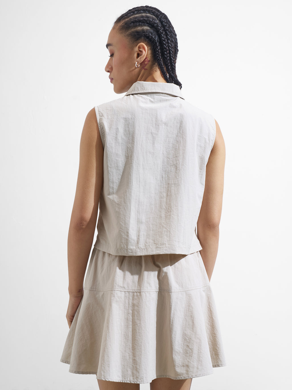 Street By Tokyo Talkies Women Beige Top With Skirt Co-Ords - Beige - Image 3