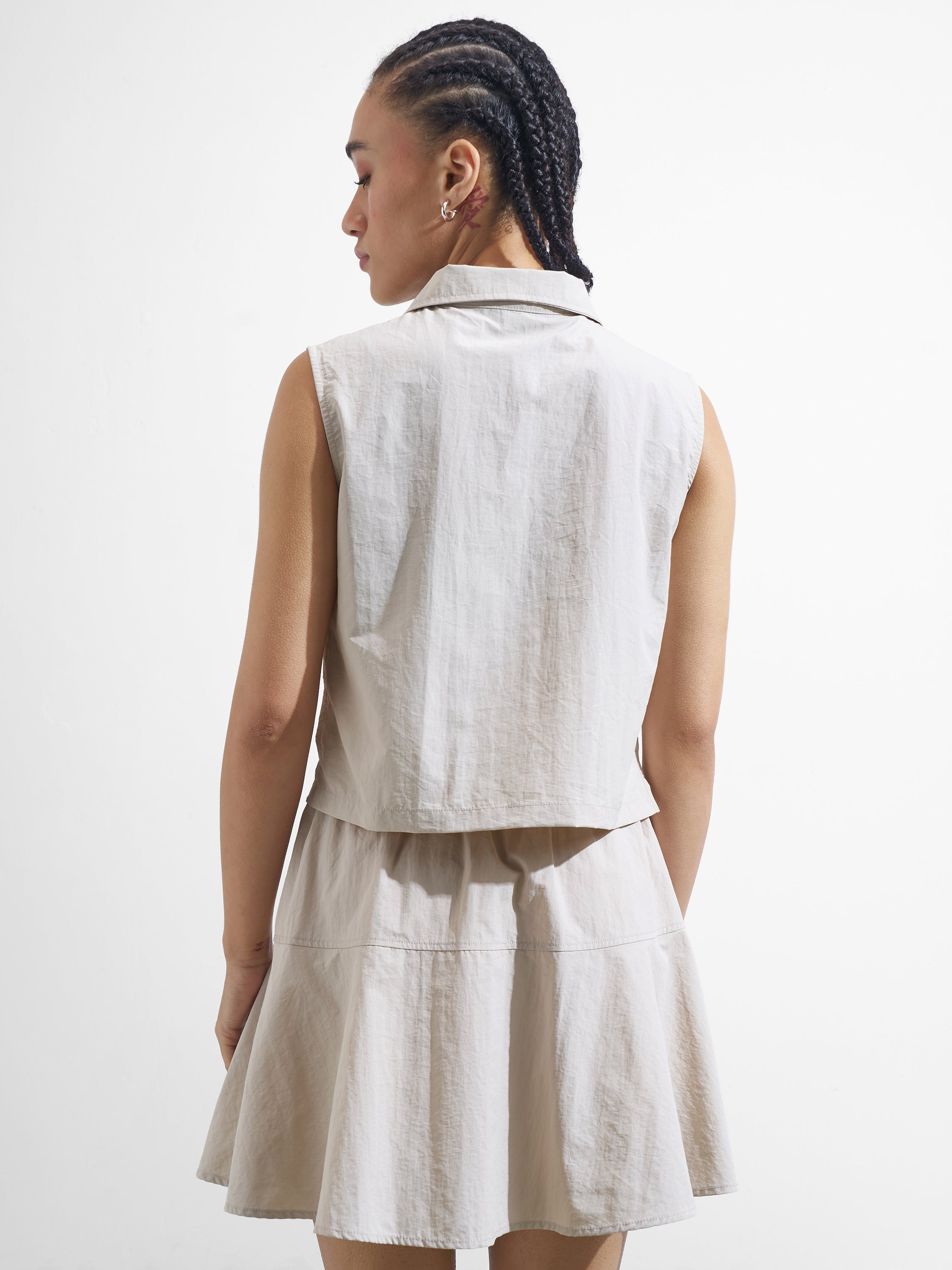 Street By Tokyo Talkies Women Beige Top With Skirt Co-Ords - Beige - Image 3