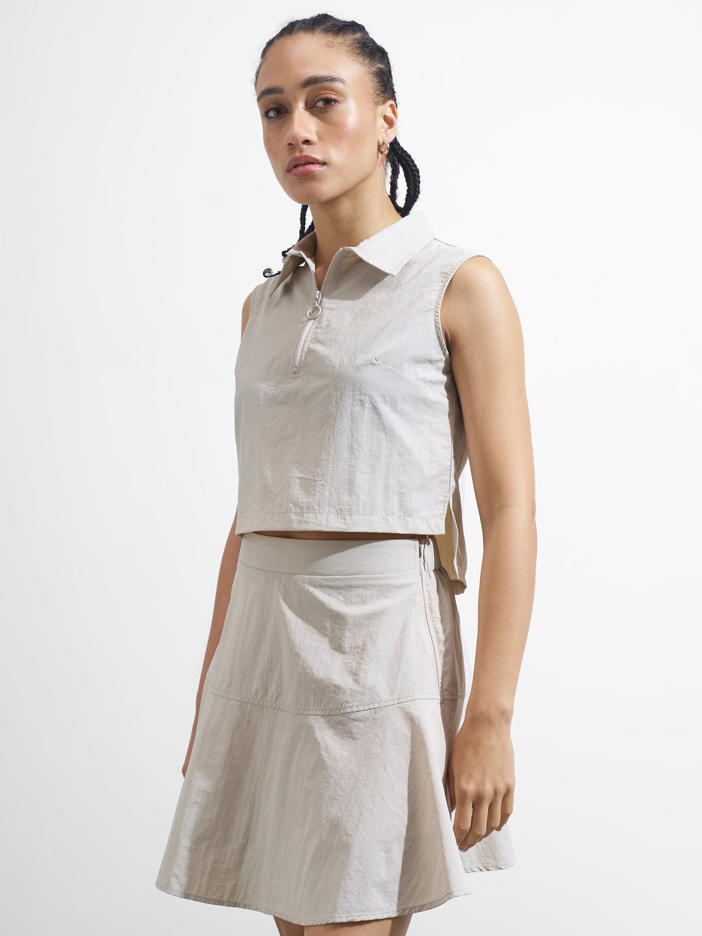 Street By Tokyo Talkies Women Beige Top With Skirt Co-Ords - Beige - Image 4