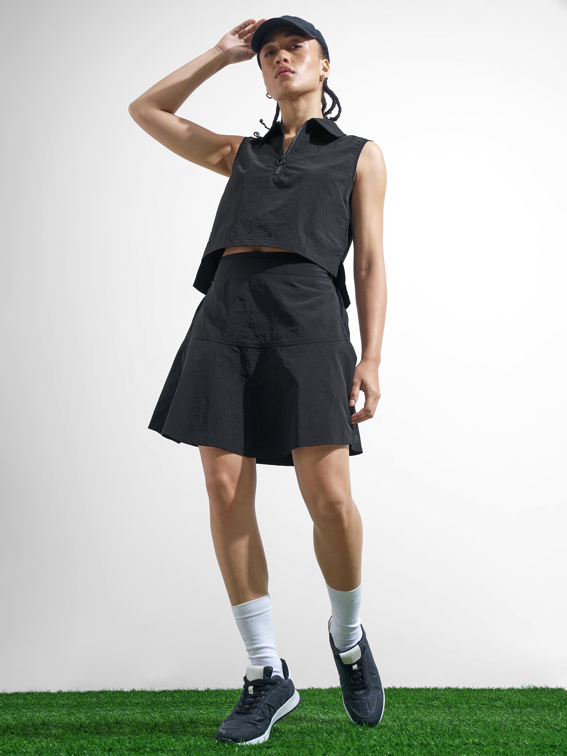 Street By Tokyo Talkies Women Black Top With Skirt Co-Ords - Black - Image 2