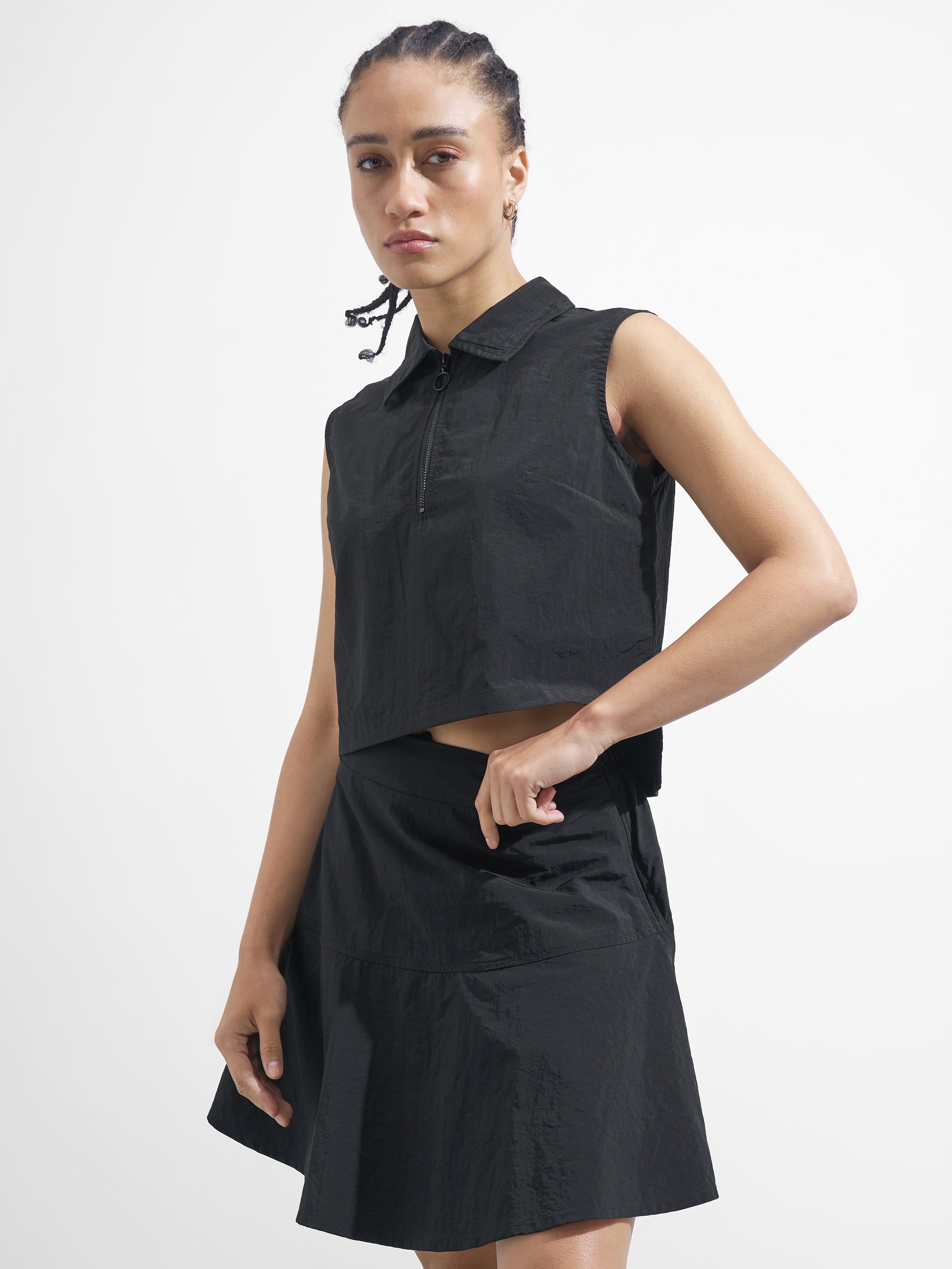 Street By Tokyo Talkies Women Black Top With Skirt Co-Ords - Black - Image 4