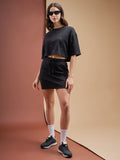 Street By Tokyo Talkies Women Black Top With Skirt Co-Ords - Black - Image 1