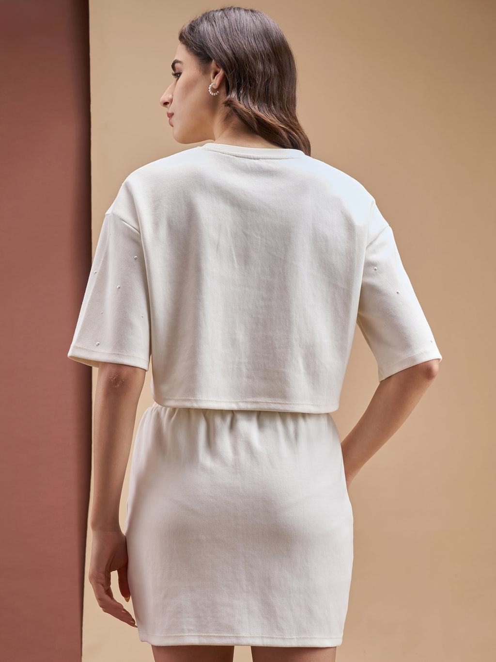 Street By Tokyo Talkies Women Off White Top With Skirt Co-Ords - Off White - Image 3
