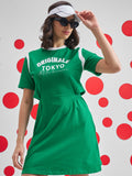 Street By Tokyo Talkies Women Green Printed T-shirt Dress - Green - Image 1