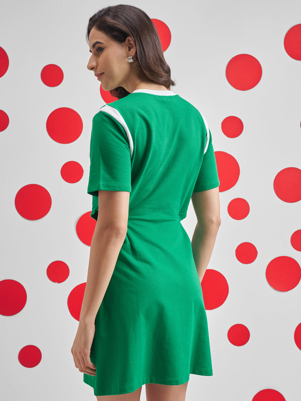 Street By Tokyo Talkies Women Green Printed T-shirt Dress - Green - Image 3