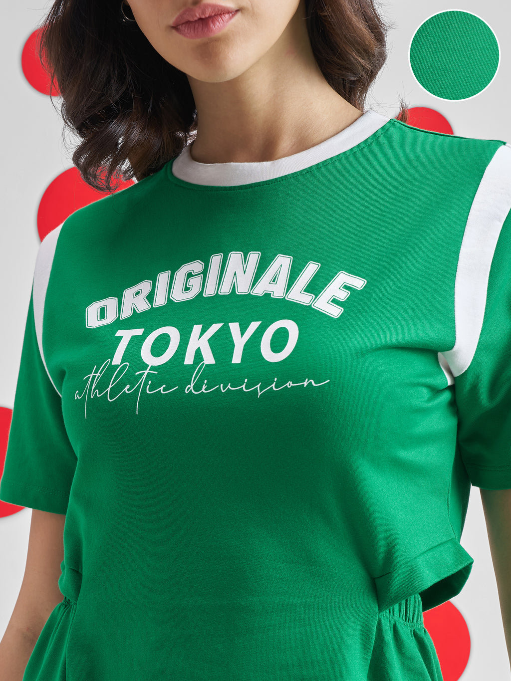 Street By Tokyo Talkies Women Green Printed T-shirt Dress - Green - Image 5