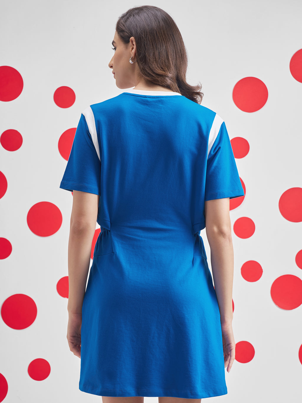 Street By Tokyo Talkies Women Blue Printed T-shirt Dress - Blue - Image 3