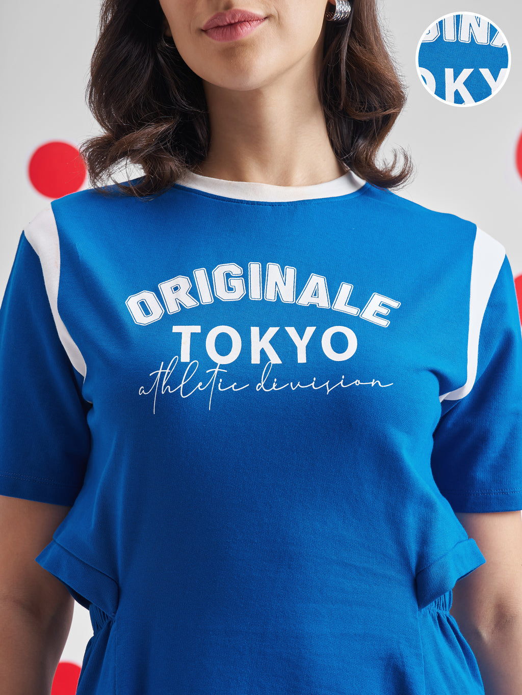 Street By Tokyo Talkies Women Blue Printed T-shirt Dress - Blue - Image 5