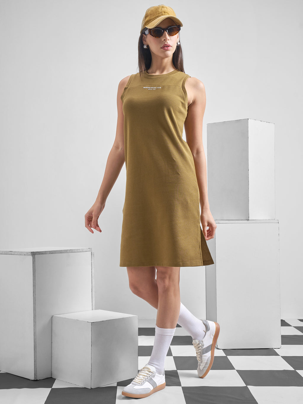 Street By Tokyo Talkies Women Brown Solid T-Shirt Dress - Brown - Image 1