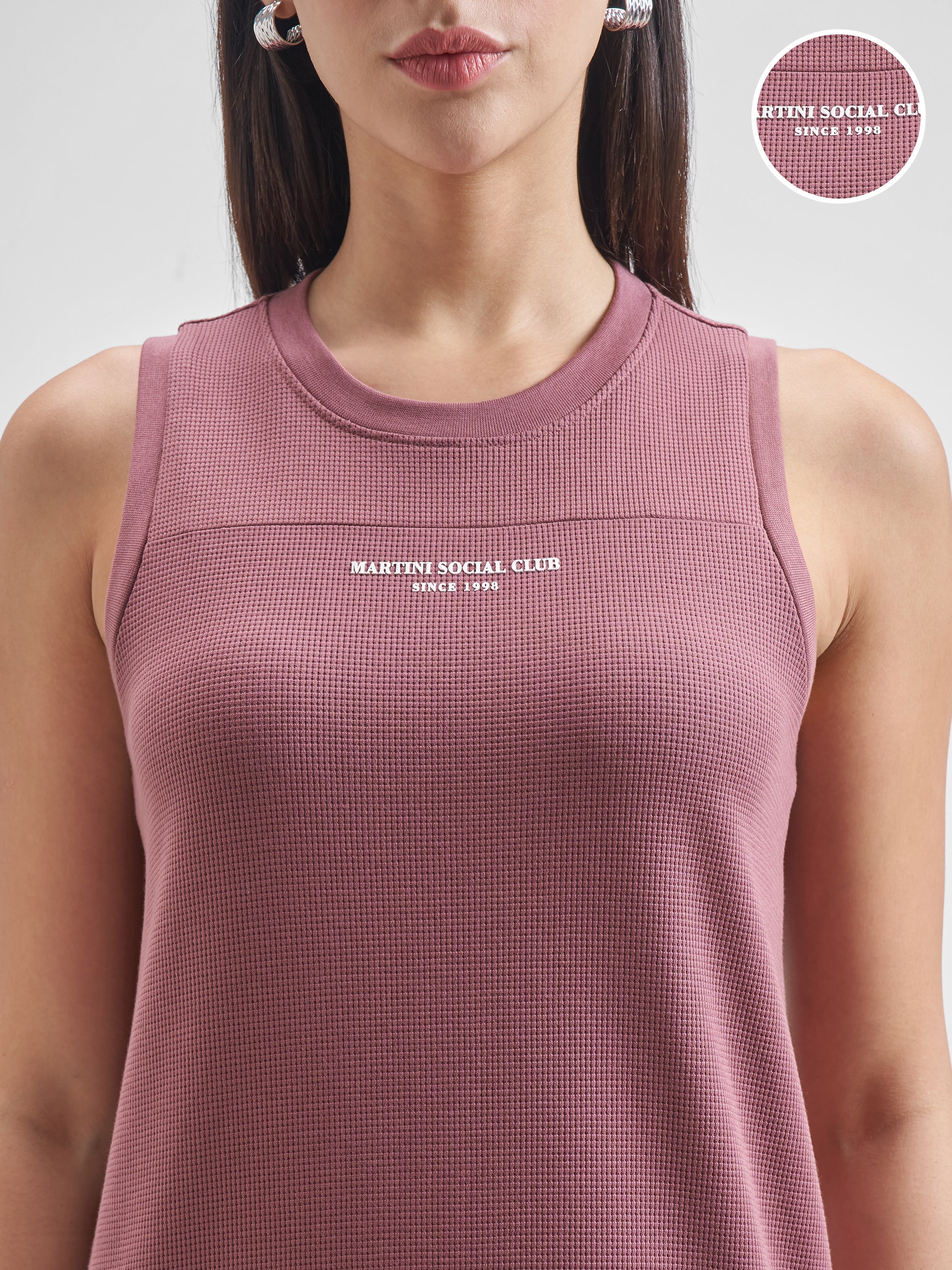 Street By Tokyo Talkies Women Mauve Solid T-Shirt Dress - Mauve - Image 5