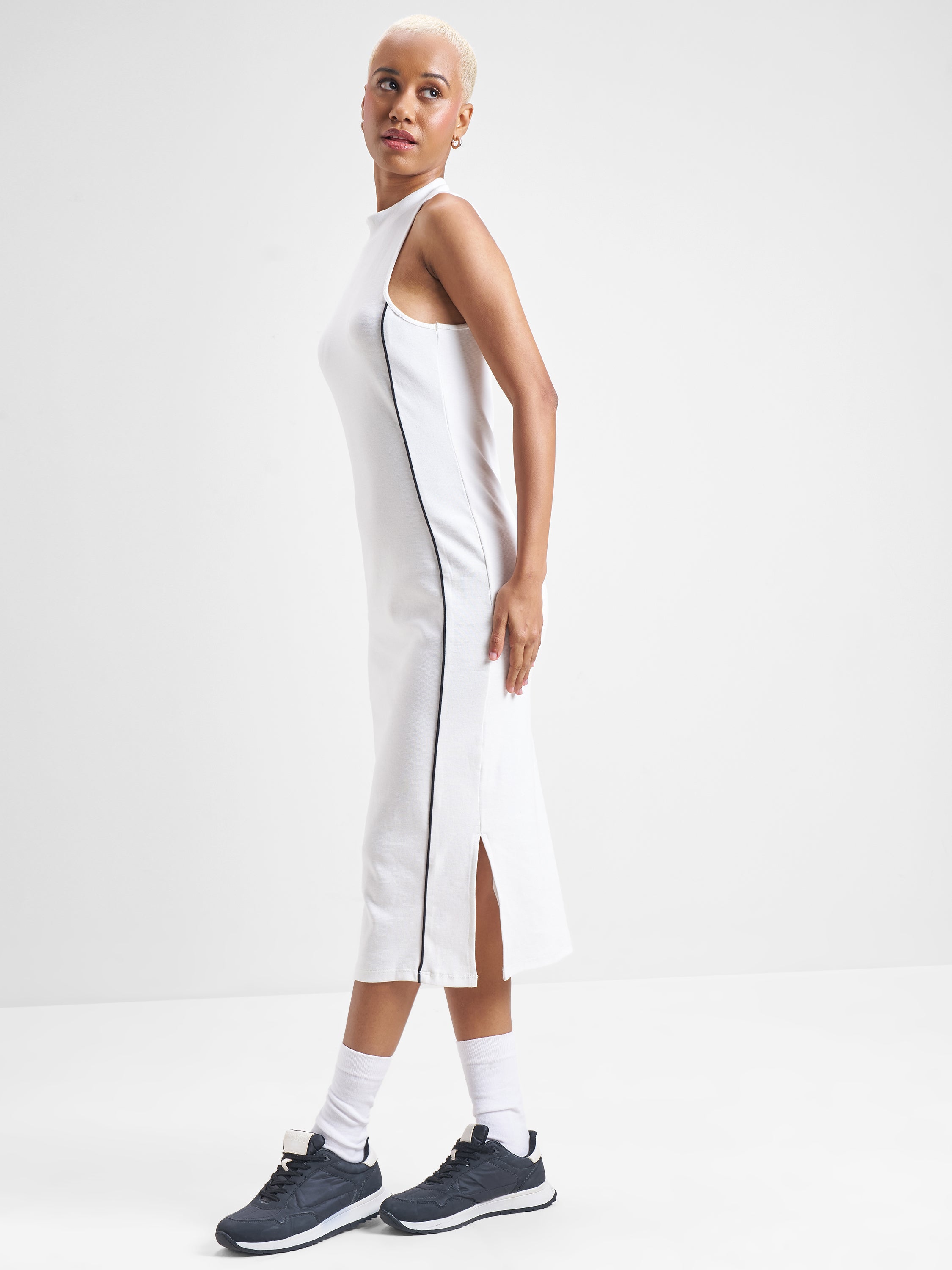Street By Tokyo Talkies Women White Solid Bodycon Dress - White - Image 2