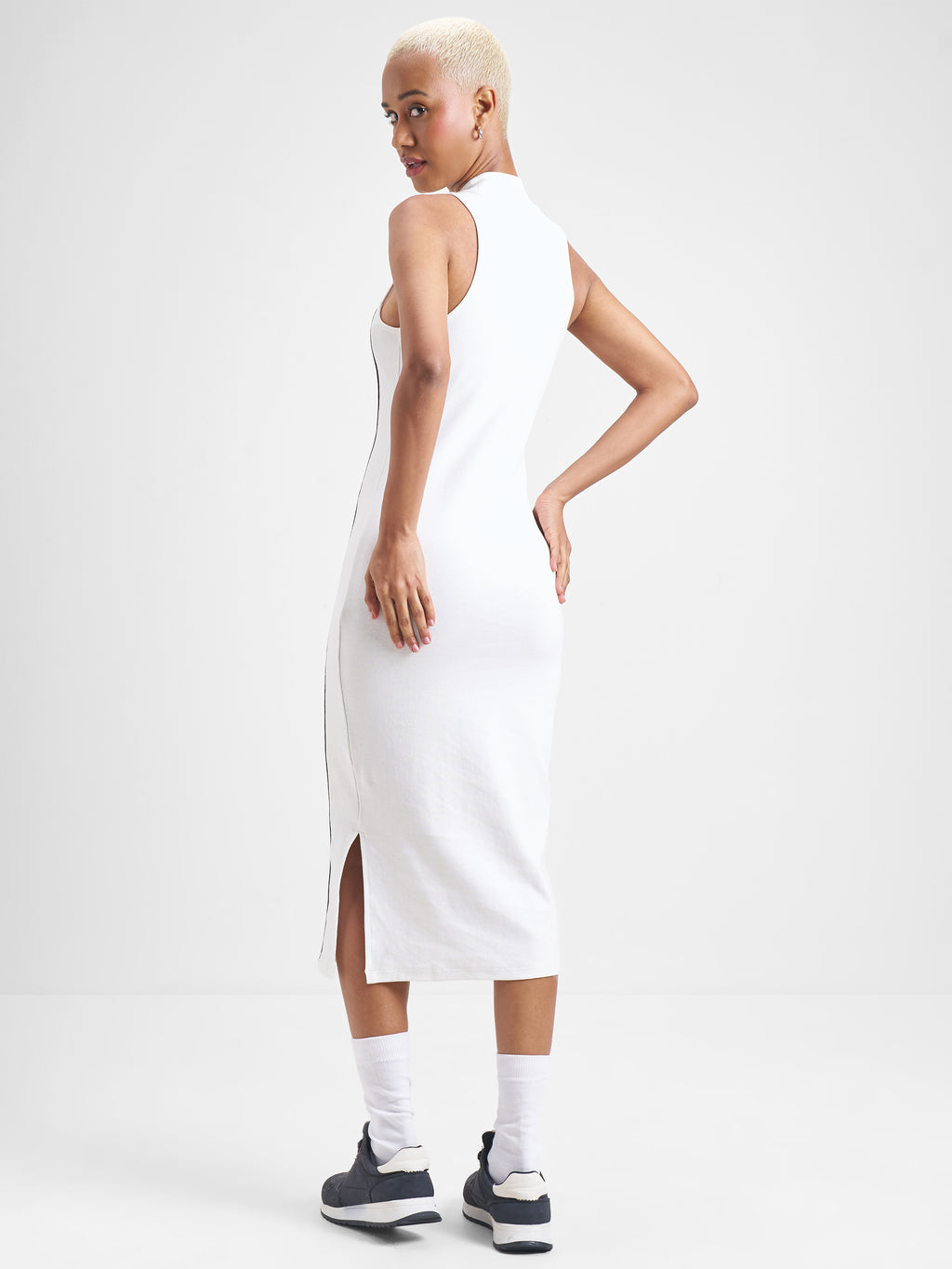 Street By Tokyo Talkies Women White Solid Bodycon Dress - White - Image 3