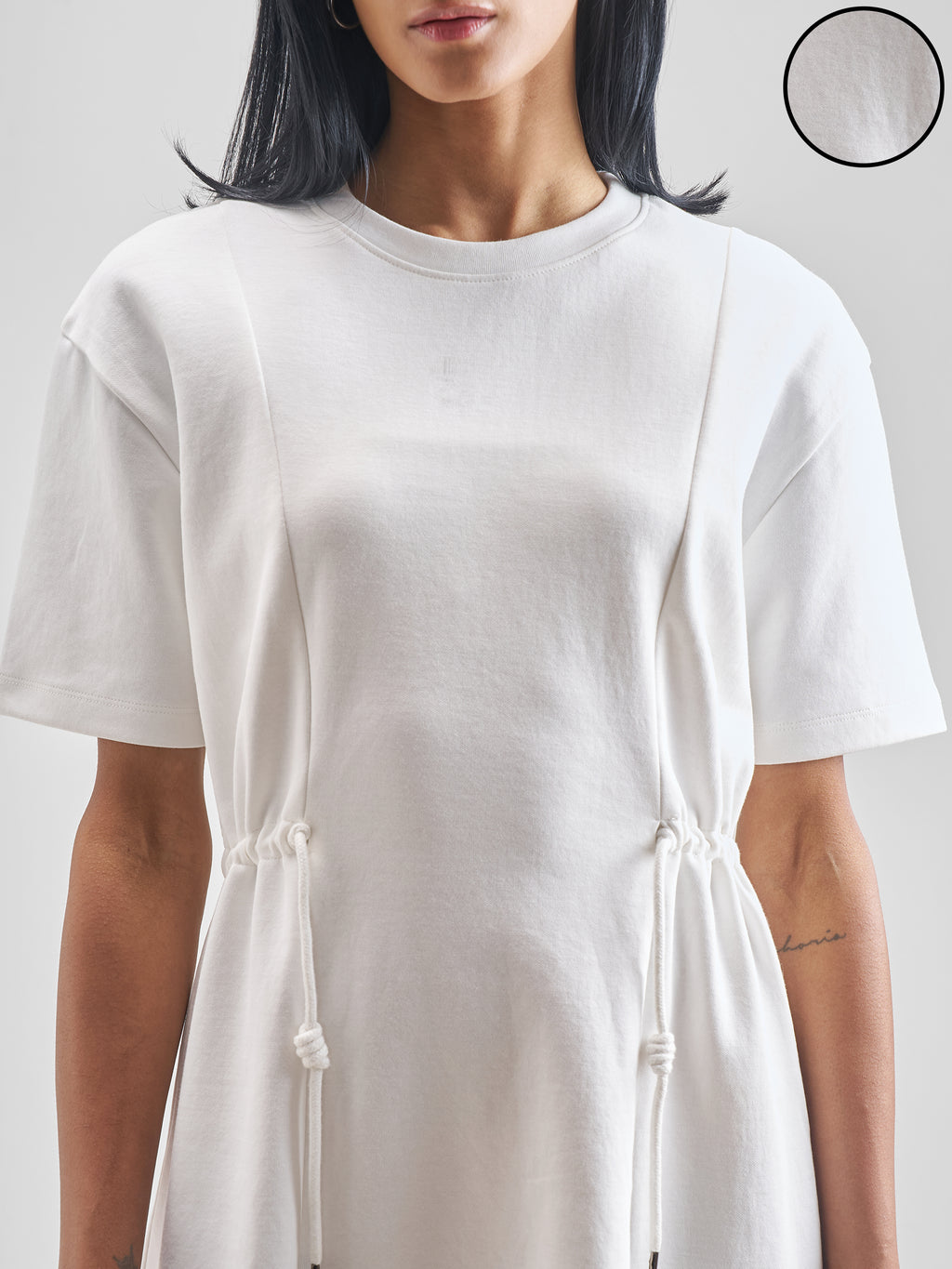Street By Tokyo Talkies Women White Solid Fit And Flare Dress - White - Image 5