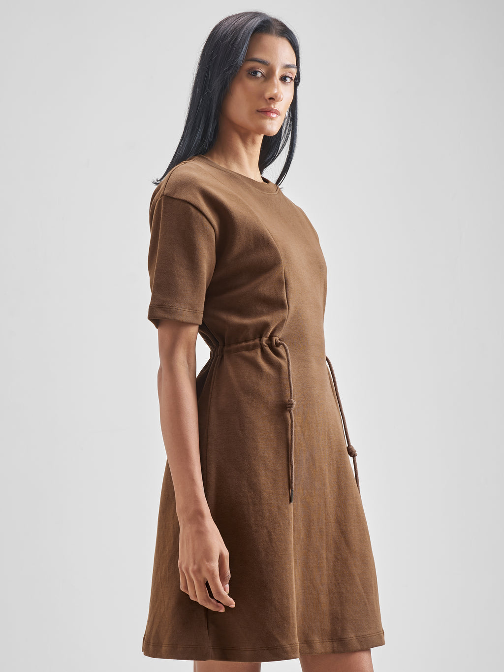 Street By Tokyo Talkies Women Brown Solid Fit And Flare Dress - Brown - Image 6