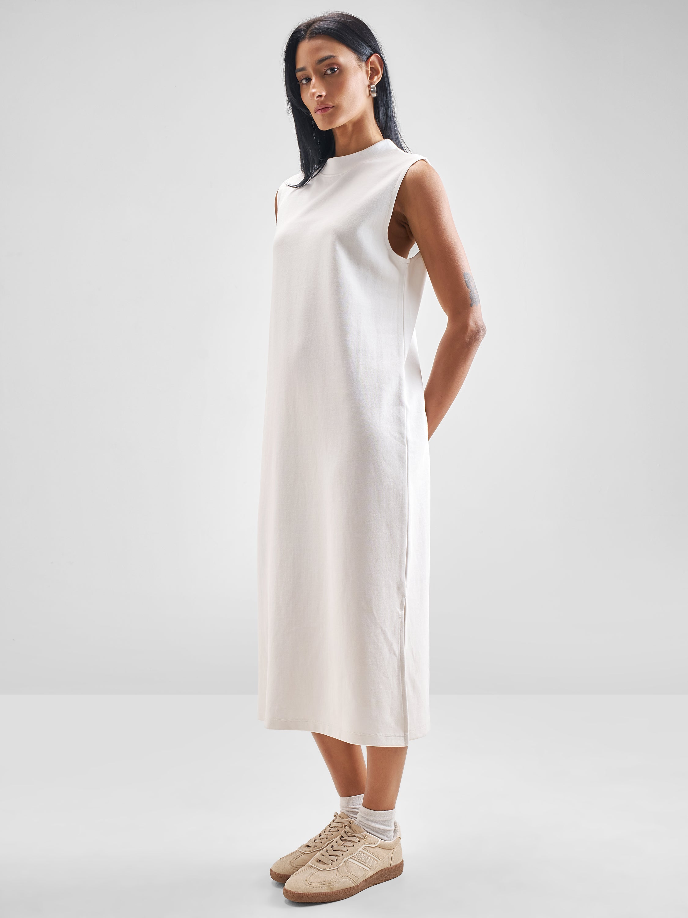 Street By Tokyo Talkies Women White Solid Maxi Dress - White - Image 2