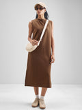 Street By Tokyo Talkies Women Brown Solid Maxi Dress - Brown - Image 1