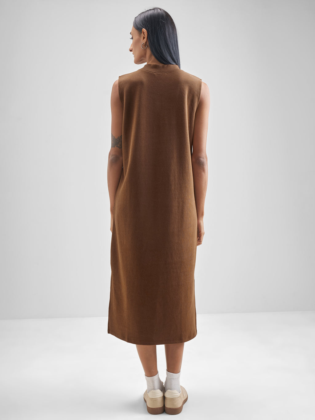 Street By Tokyo Talkies Women Brown Solid Maxi Dress - Brown - Image 3