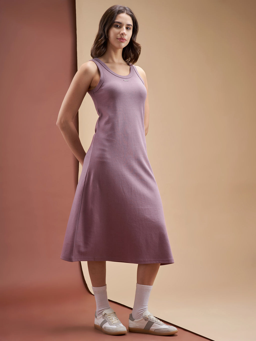 Street By Tokyo Talkies Women Purple Solid T-shirt Dress - Purple - Image 4