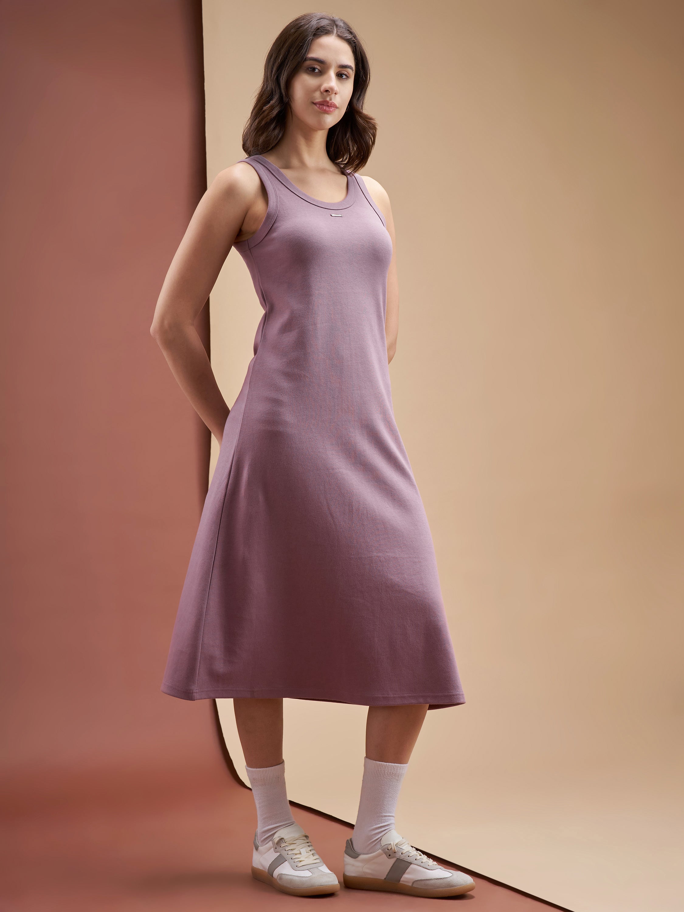 Street By Tokyo Talkies Women Purple Solid T-shirt Dress - Purple - Image 4