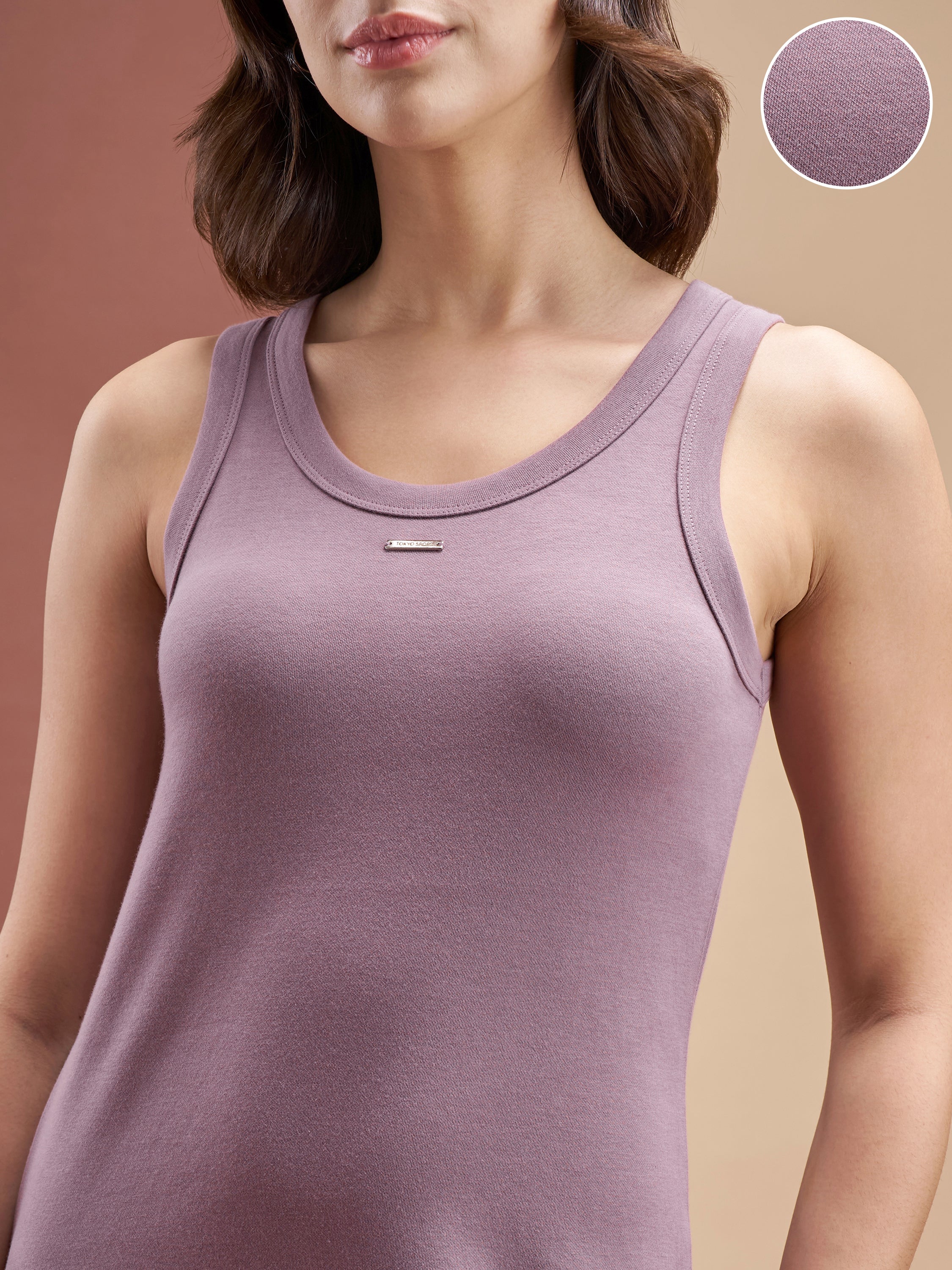 Street By Tokyo Talkies Women Purple Solid T-shirt Dress - Purple - Image 5