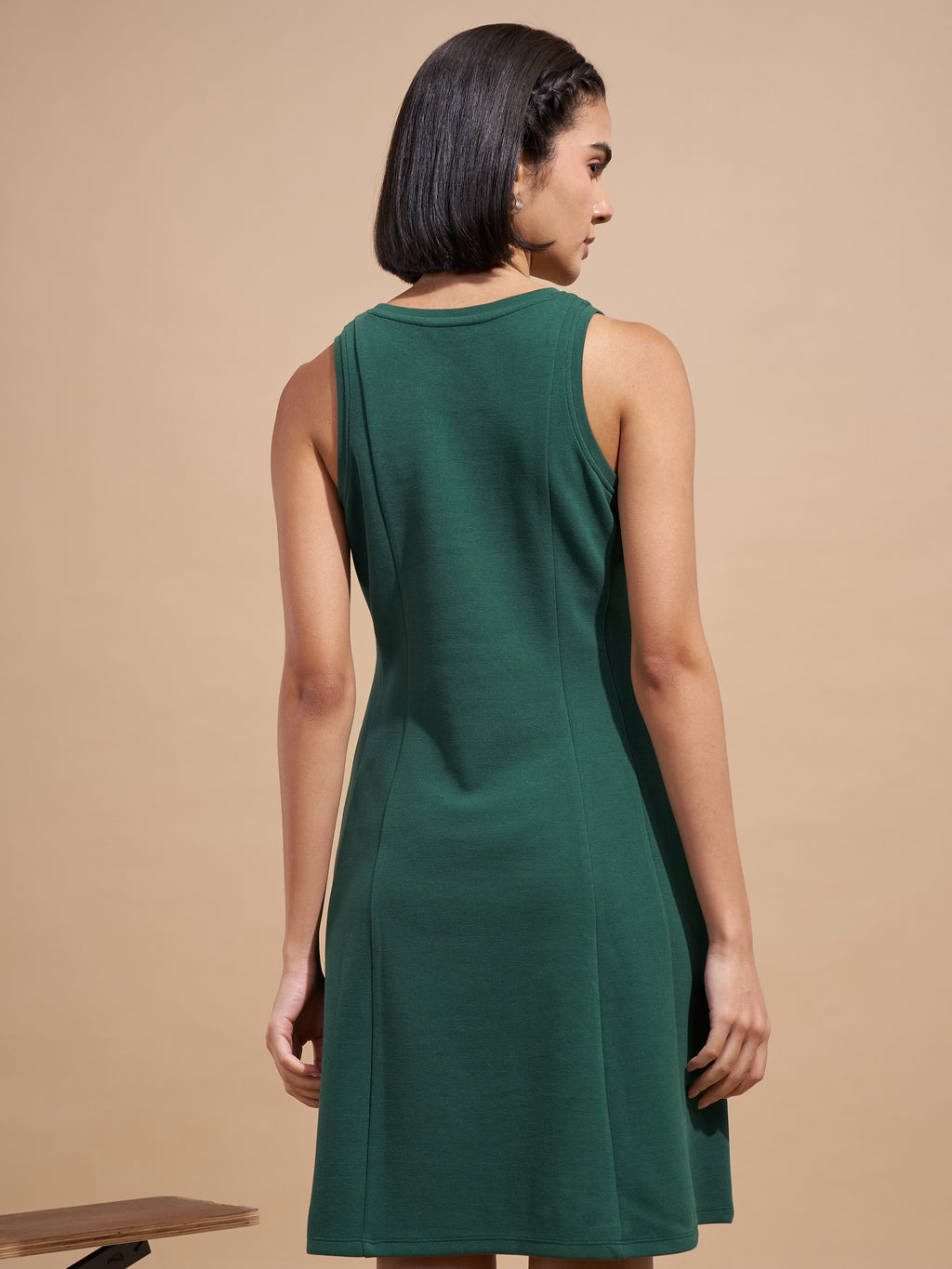 Tokyo Talkies Women Green Solid A-Line Dress