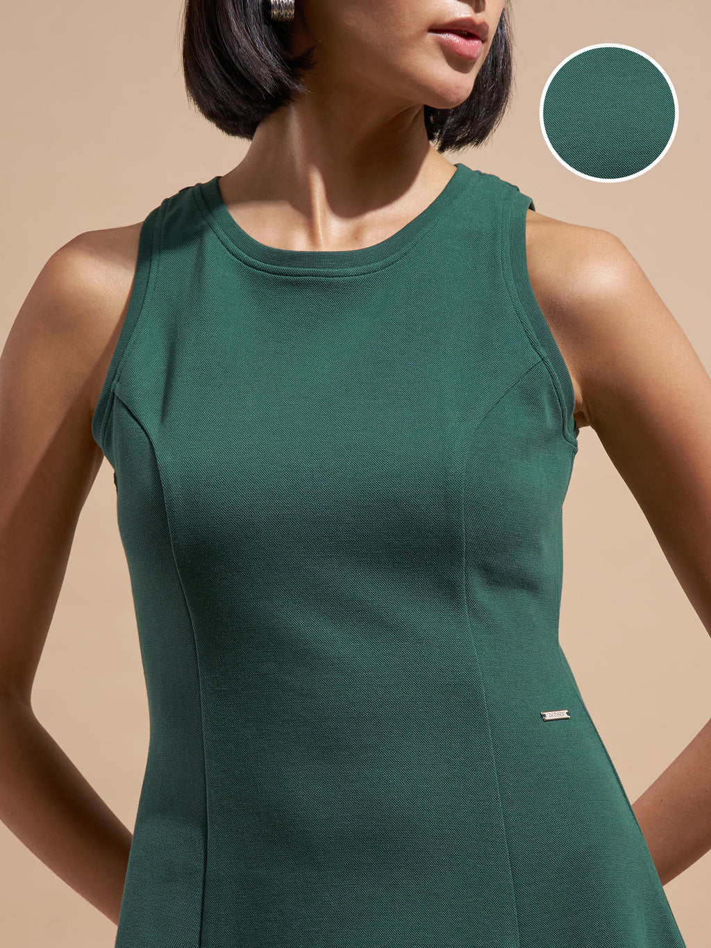Tokyo Talkies Women Green Solid A-Line Dress