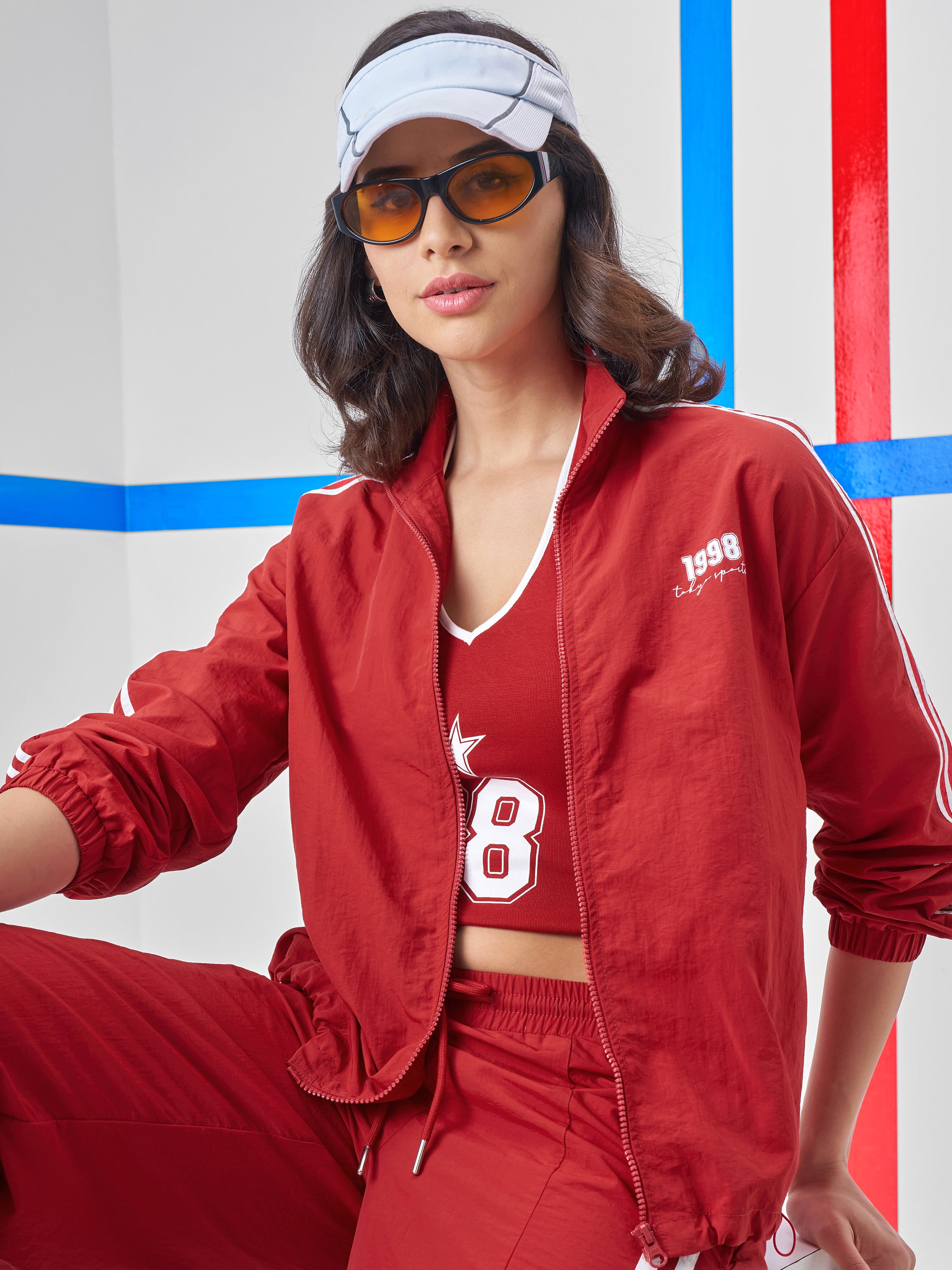 Street By Tokyo Talkies Women Red Open Front Jacket - Red - Image 1