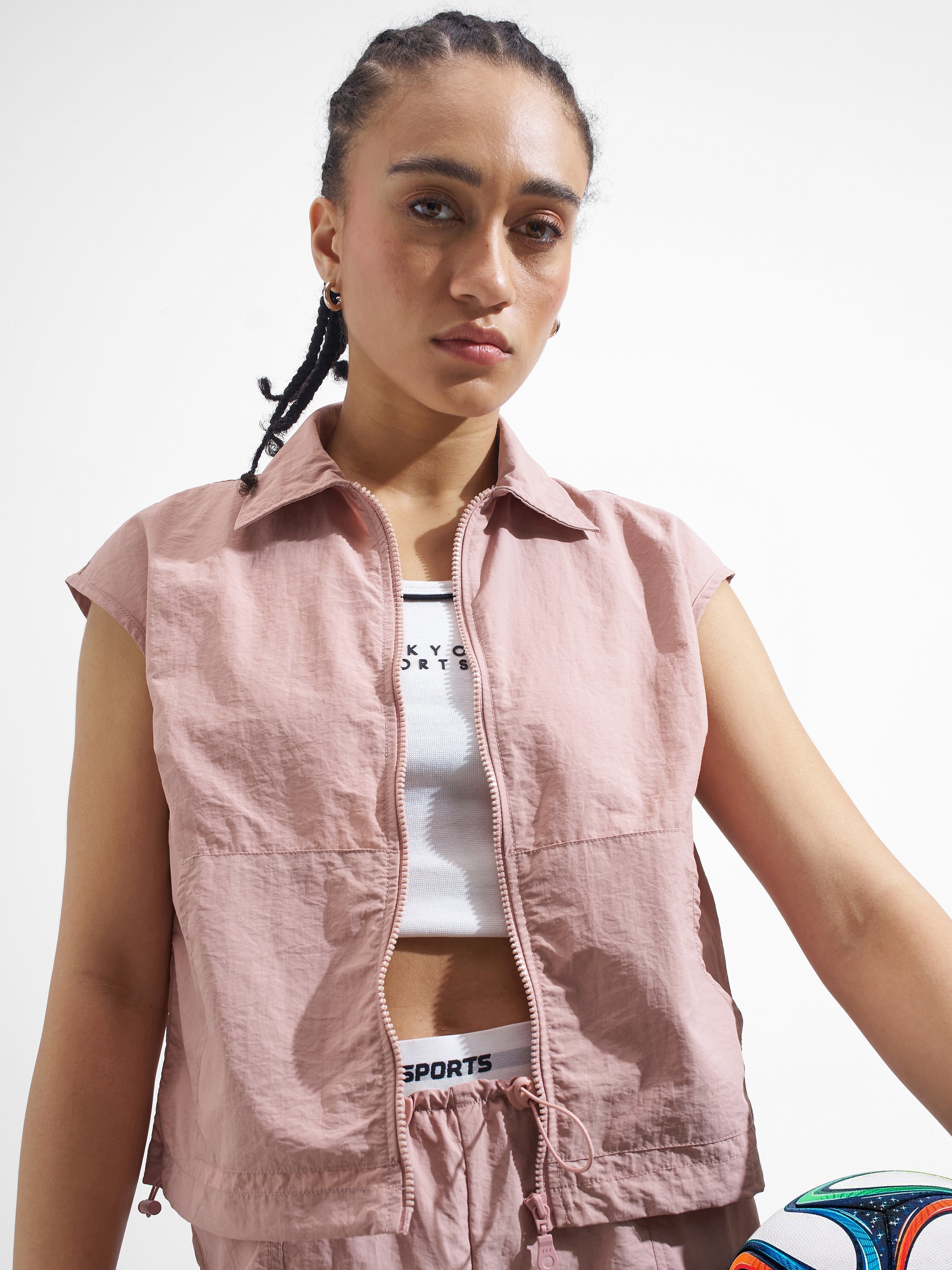 Street By Tokyo Talkies Women Pink Open Front Jacket - Pink - Image 1