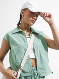 Street By Tokyo Talkies Women Green Open Front Jacket - Green - Image 1