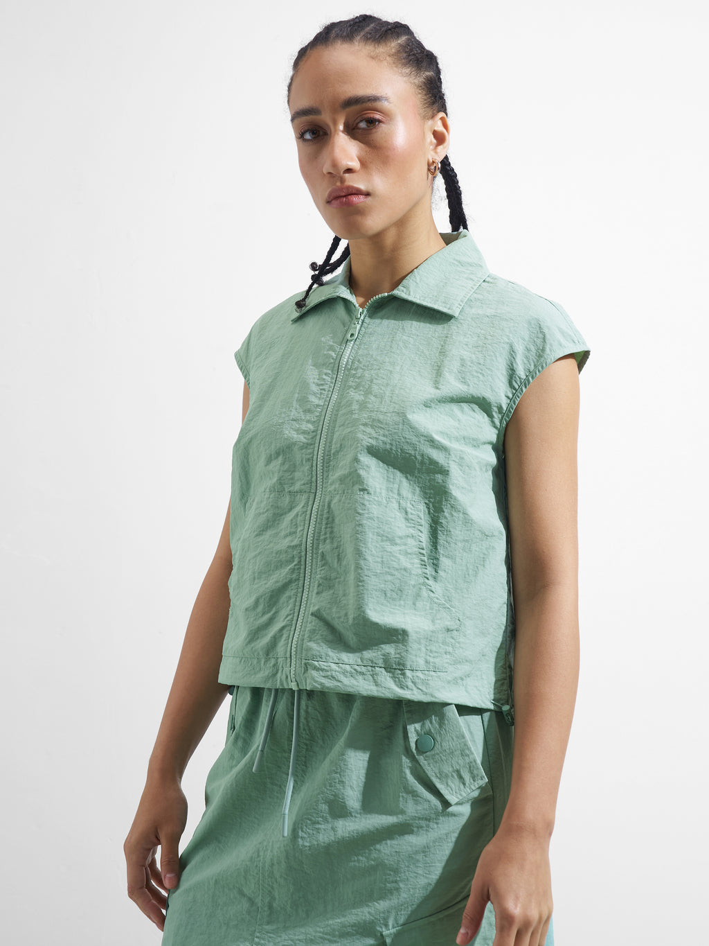 Street By Tokyo Talkies Women Green Open Front Jacket - Green - Image 4